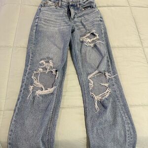 American Eagle Outfitters Ripped Blue Boyfriend Jeans